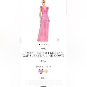 Mac Duggal embellished flutter cap sleeve A line gown. Size 4 worn once